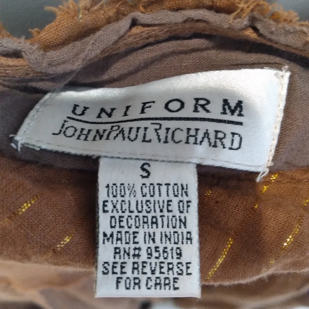 Uniform By John Paul Richard, Long Brown W Gold Thread & Embroidering, Size S - Picture 7 of 10